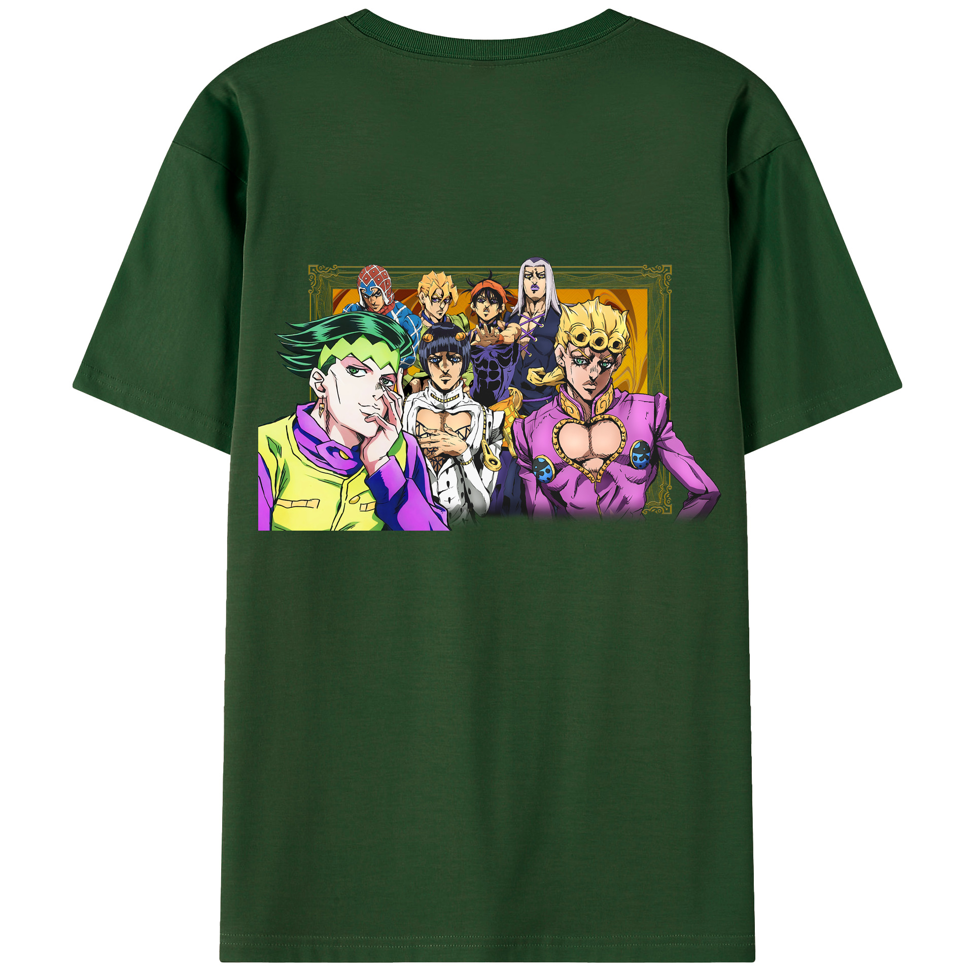（画像用） ジョジョの奇妙な冒険 ジョルノ?ジョバァーナ JoJo's Bizarre Adventure Giorno Giovanna 綿100％半袖Tシャツ（背面プリント）